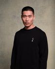 Spurs Mens Black Crew Neck Cotton Jumper