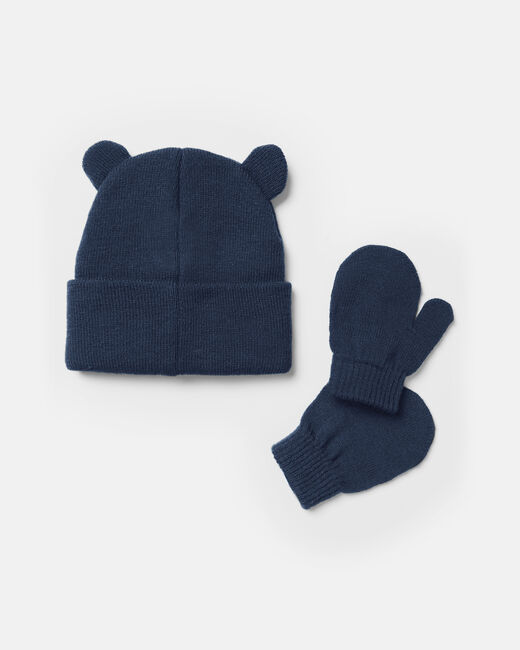 Spurs Infant Hat And Mitten Navy Set