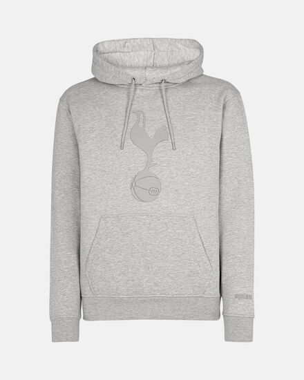 Spurs Mens 3D Raised Crest Print Grey Hoodie