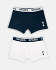 Spurs Mens 2 Pack Navy And White Boxer Set