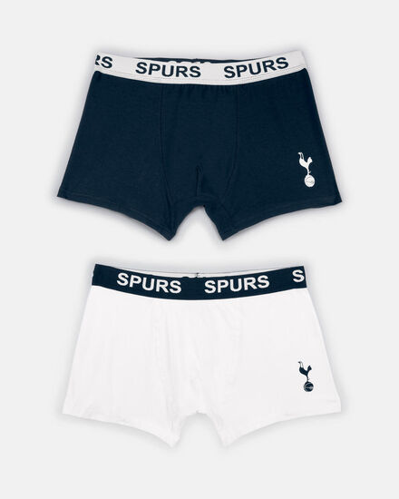 Spurs Mens 2 Pack Navy And White Boxer Set