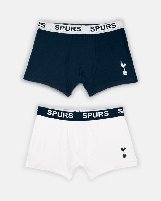 Spurs Mens 2 Pack Navy And White Boxer Set