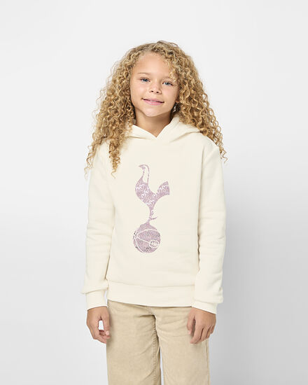 Spurs Kids Cream Heart Print Cockerel Hoodie