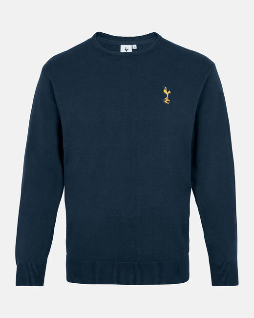 Spurs Mens Navy Crew Neck Cotton Jumper