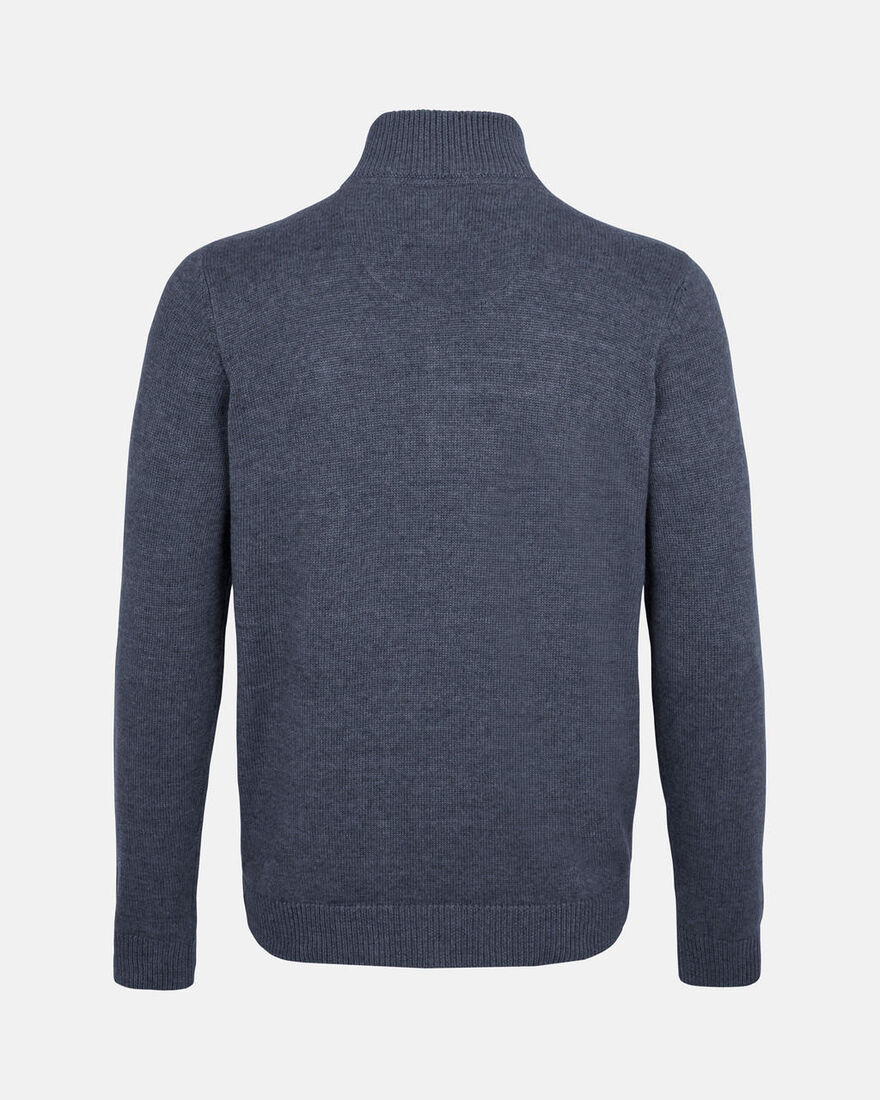 Spurs Mens Blue Cotton Blend Knit 1/4 Zip Sweater