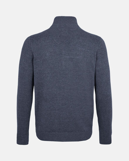 Spurs Mens Blue Cotton Blend Knit 1/4 Zip Sweater