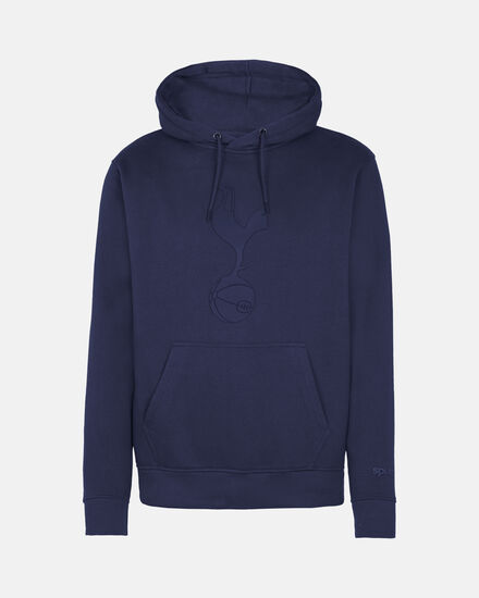 Spurs Mens 3D Raised Crest Print Navy Hoodie