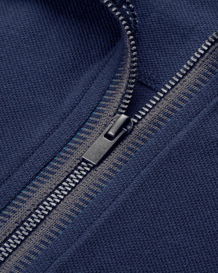 Spurs Mens Navy Contrast Zip Placket Polo