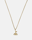 Spurs Retro Crest Gold Plated Necklace