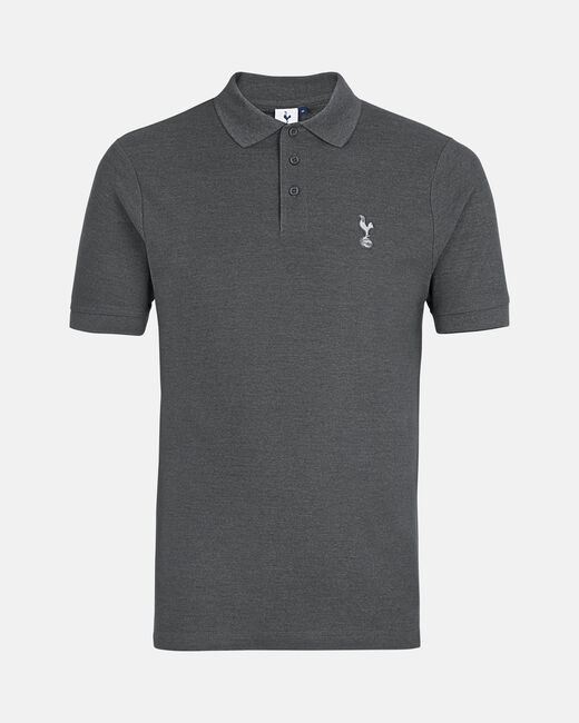 Spurs Mens Cotton Dark Grey Pique Polo