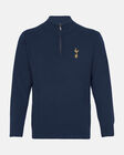 Spurs Mens 1/4 Zip Navy Cotton Jumper