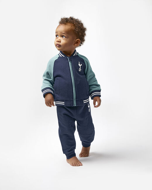 Spurs Baby Navy Baseball Jacket Set