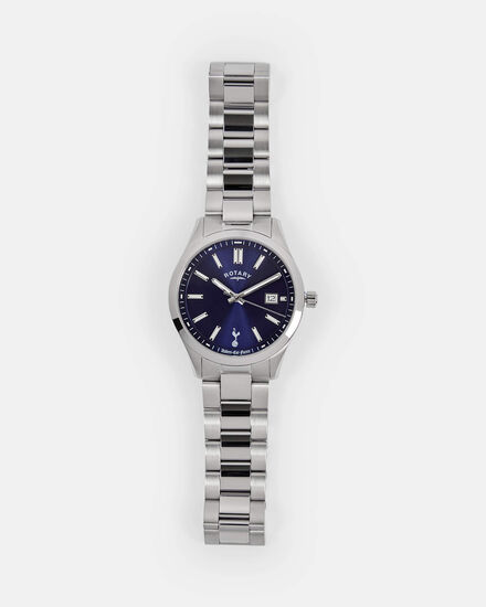 Spurs X Rotary Mens Blue Dial Stainless Steel Quartz Bracelet Watch