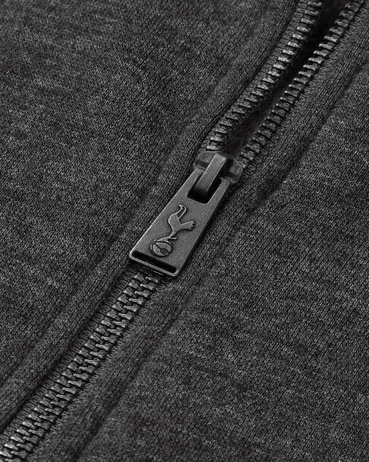 Spurs Mens Contrast Sleeve Zip Up Grey Hoodie