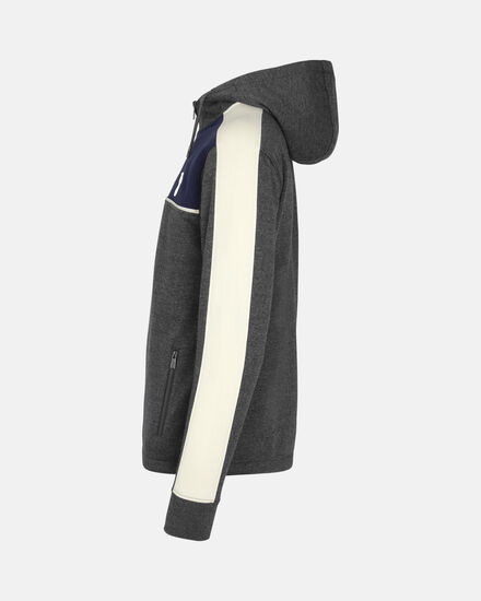 Spurs Mens Colour Block 1/4 Zip Dark Grey Hoodie