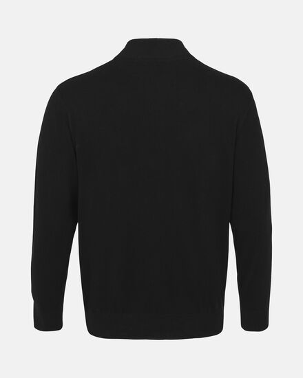 Spurs Mens 1/4 Zip Black Cotton Jumper