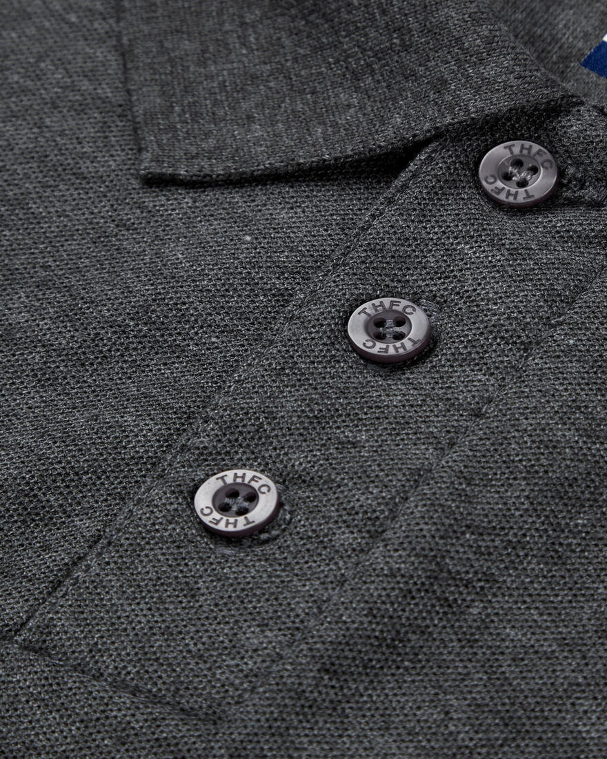 Spurs Mens Dark Grey Cotton Pique Polo