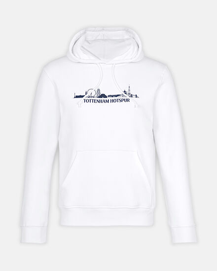 Spurs Mens London Skyline White Hoodie