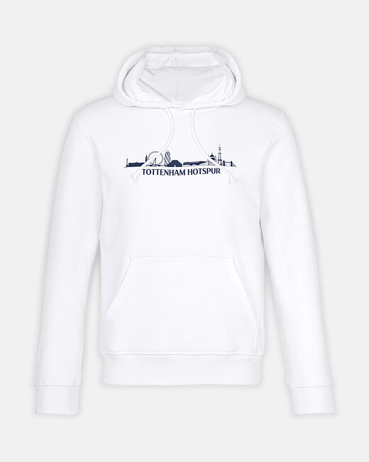 Spurs Mens London Skyline White Hoodie