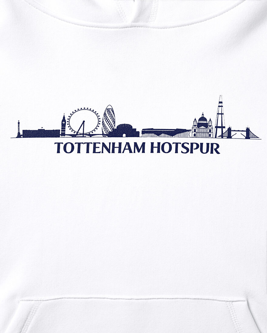Spurs Mens London Skyline White Hoodie
