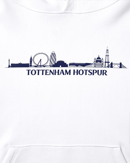Spurs Mens London Skyline White Hoodie