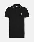 Spurs Mens Tipped Cotton Pique Black Polo