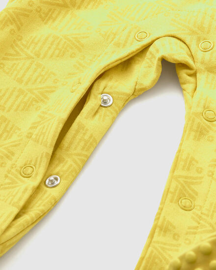 Spurs Retro Baby Retro Crest Yellow Sleepsuit